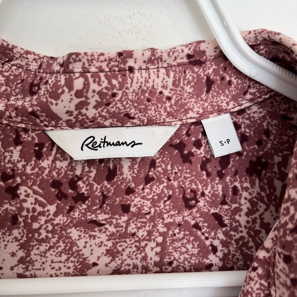 Reitmans Women's crocodile print Blouse old rose size small - Picture 3 of 4